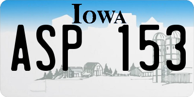 IA license plate ASP153