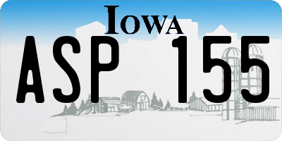 IA license plate ASP155