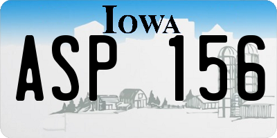 IA license plate ASP156