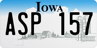 IA license plate ASP157
