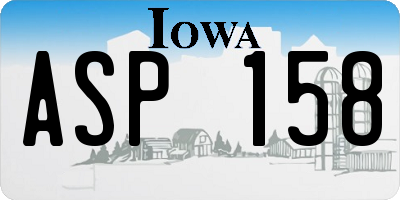 IA license plate ASP158