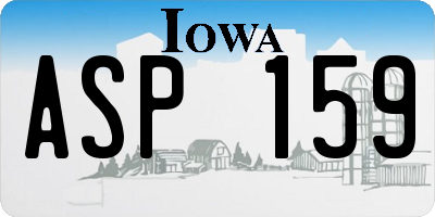 IA license plate ASP159