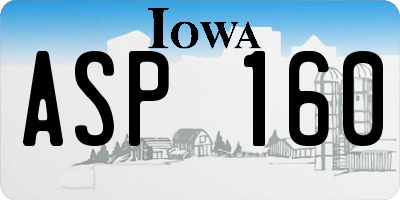IA license plate ASP160