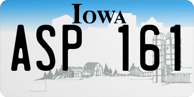 IA license plate ASP161