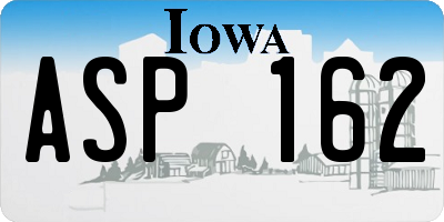 IA license plate ASP162