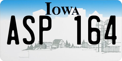 IA license plate ASP164