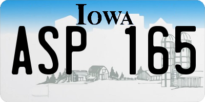 IA license plate ASP165