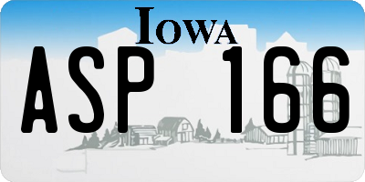 IA license plate ASP166