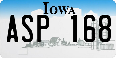 IA license plate ASP168