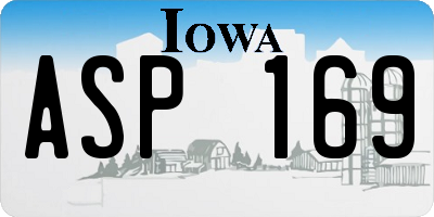 IA license plate ASP169