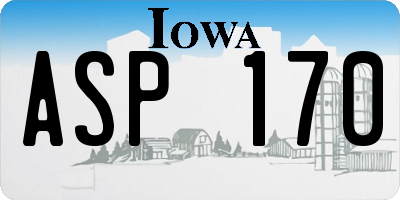 IA license plate ASP170