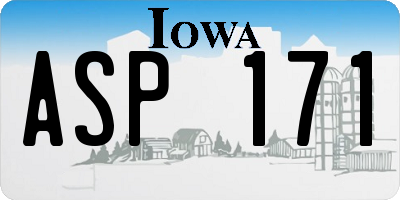 IA license plate ASP171