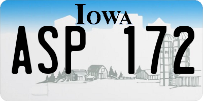 IA license plate ASP172