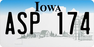IA license plate ASP174