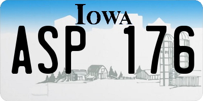 IA license plate ASP176