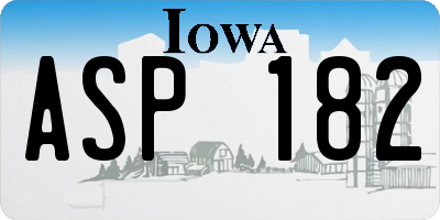 IA license plate ASP182