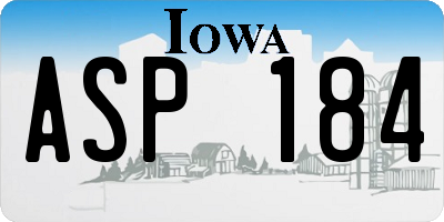 IA license plate ASP184