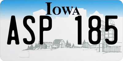 IA license plate ASP185