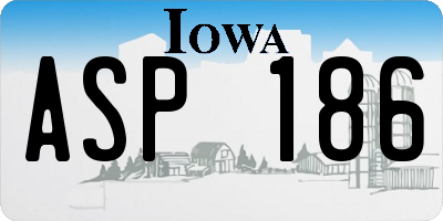 IA license plate ASP186