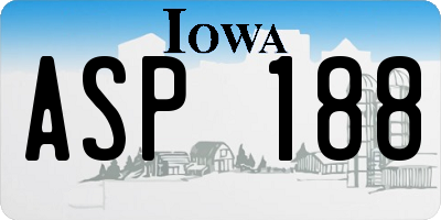IA license plate ASP188