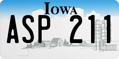 IA license plate ASP211
