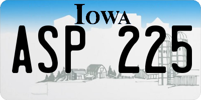IA license plate ASP225