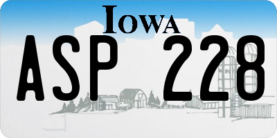IA license plate ASP228