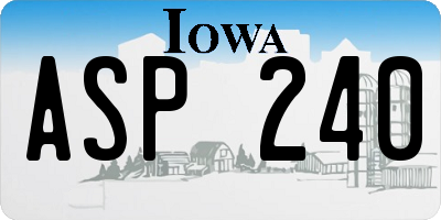 IA license plate ASP240