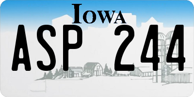 IA license plate ASP244