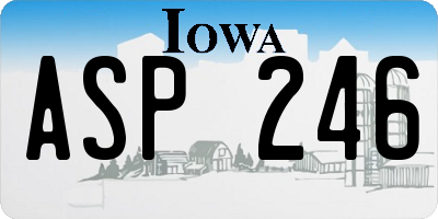 IA license plate ASP246