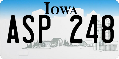 IA license plate ASP248