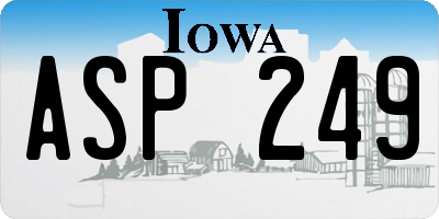 IA license plate ASP249
