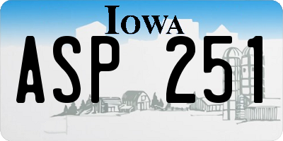 IA license plate ASP251