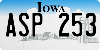 IA license plate ASP253