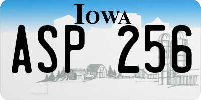IA license plate ASP256