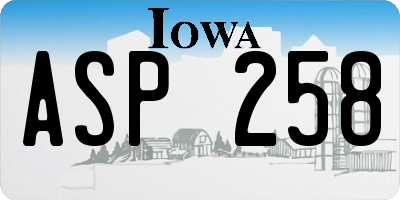 IA license plate ASP258