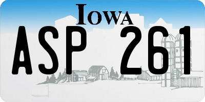 IA license plate ASP261
