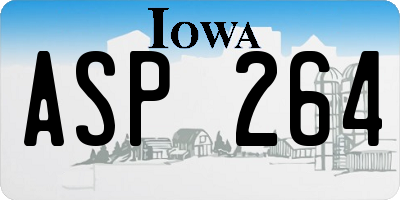 IA license plate ASP264