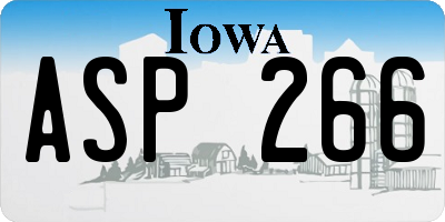 IA license plate ASP266