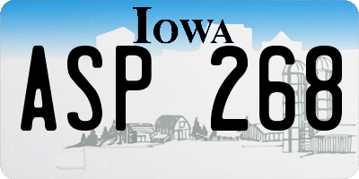 IA license plate ASP268