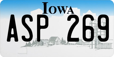 IA license plate ASP269