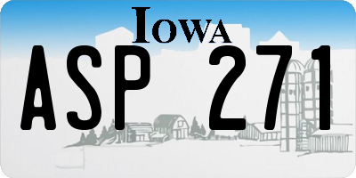 IA license plate ASP271