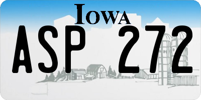 IA license plate ASP272