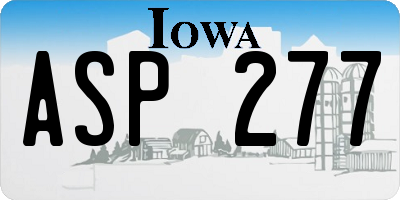 IA license plate ASP277