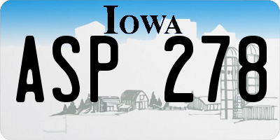 IA license plate ASP278