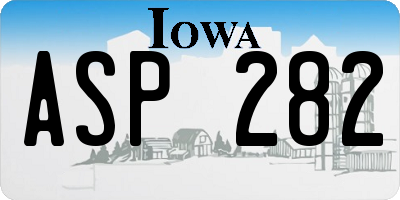 IA license plate ASP282