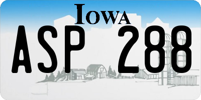IA license plate ASP288