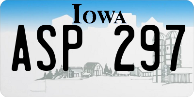 IA license plate ASP297