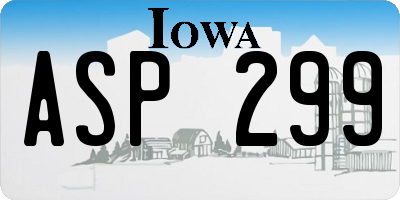 IA license plate ASP299