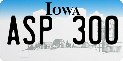IA license plate ASP300